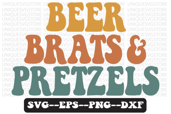 Beer Brats and Pretzels Retro SVG Design