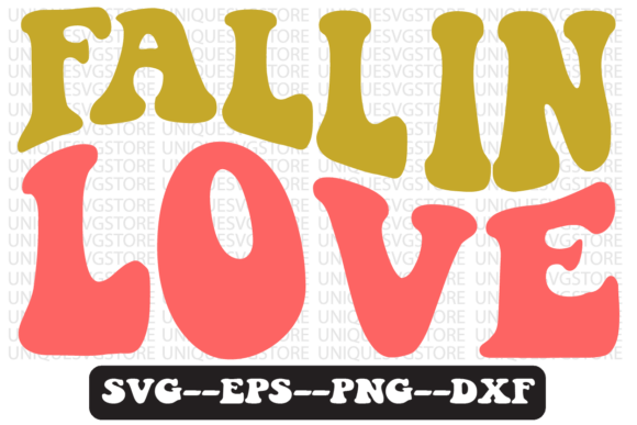 Fall in Love Quote Retro SVG Graphics for Crafts