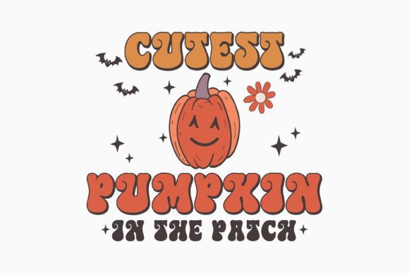 Halloween Cutest Pumpkin in Retro SVG: Graphics for Crafts & Content