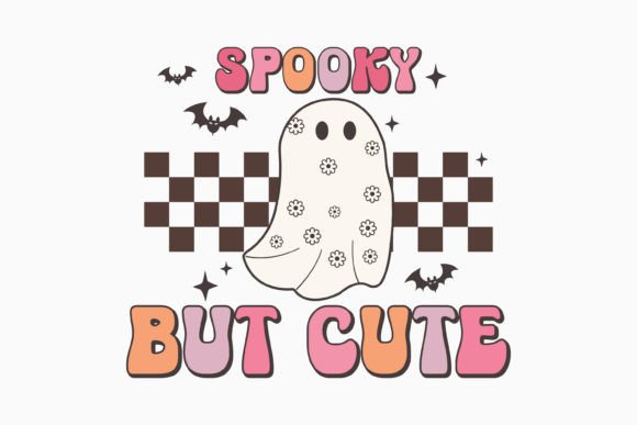 Halloween Spooky but Cute Retro Graphics for Crafts
