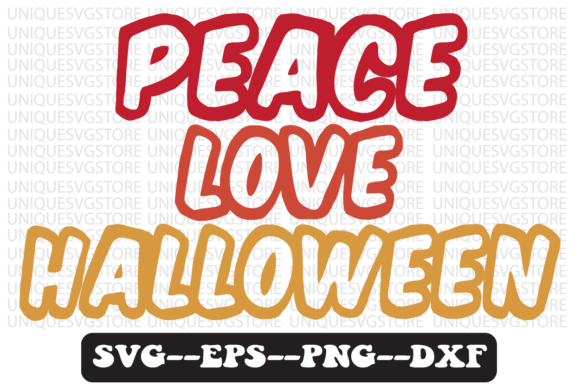 Peace Love Halloween Retro SVG Graphics for Crafts